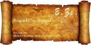 Bogdán Zseni névjegykártya